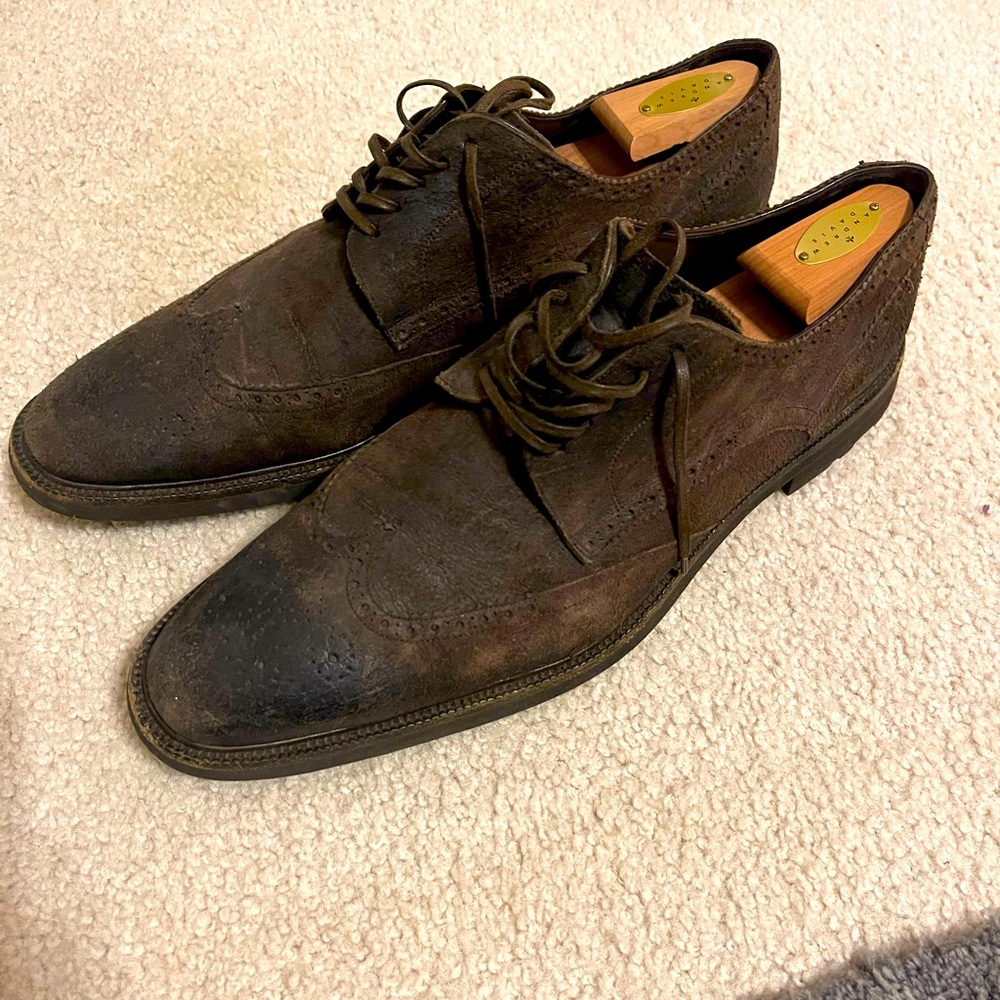 Dolce & Gabbana brown suede derby dress shoes